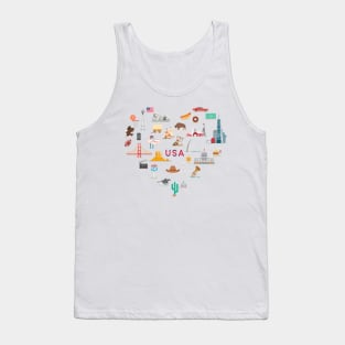 USA famous places and landmarks Tank Top